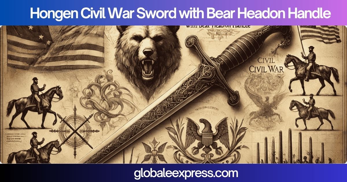 Hongen Civil War Sword with Bear Headon Handle