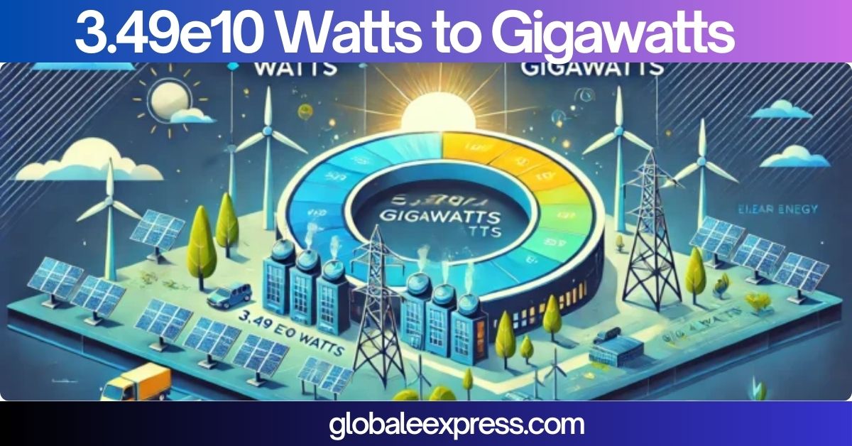 3.49e10 Watts to Gigawatts
